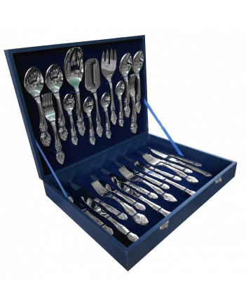 FLATWARE STAINLESS STEEL CUTLERY SET OF 52 TROIKA WOODEN GIFT BOX