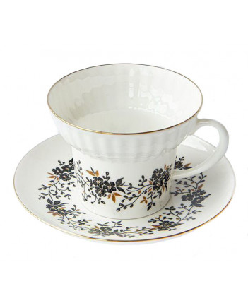 LOMONOSOV IMPERIAL BONE CHINA PORCELAIN ESPRESSO CUP WAVE TINY BRANCHES 155 ml/5.2 fl.oz