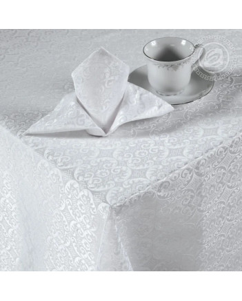 TABLECLOTH AND NAPKINS SET MARGO WHITE