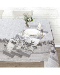 TABLECLOTH AND 3 KITCHEN TOWELS SET CHRISTMAS EVE