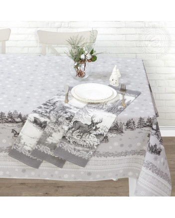 TABLECLOTH AND 3 KITCHEN TOWELS SET CHRISTMAS EVE